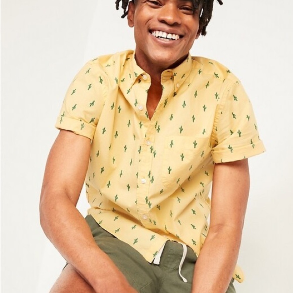 NWT Old Navy Built-In Flex Cactus Shirt XL